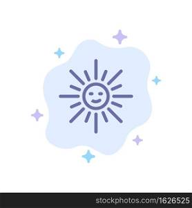 Brightness, Light, Sun, Spring Blue Icon on Abstract Cloud Background