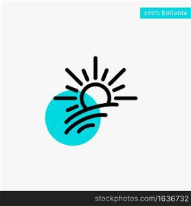 Brightness, Light, Sun, Spring turquoise highlight circle point Vector icon