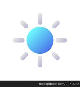 Brightness pixel perfect flat gradient two-color ui icon. Smartphone screen settings. Weather forecast. Simple filled pictogram. GUI, UX design for mobile application. Vector isolated RGB illustration. Brightness pixel perfect flat gradient two-color ui icon