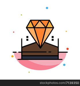 Brilliant, Diamond, Jewel, Hotel Abstract Flat Color Icon Template