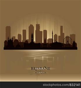 Brisbane Australia city skyline vector silhouette illustration