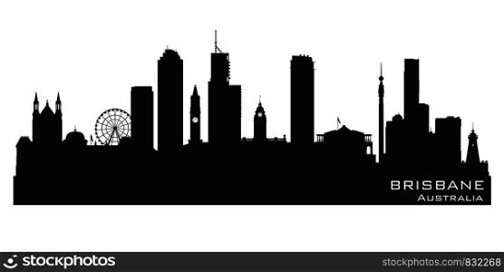 Brisbane Australia skyline Detailed vector silhouette
