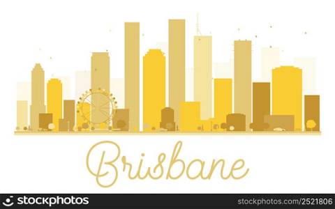 Brisbane City skyline golden silhouette. Vector illustration. Cityscape with landmarks