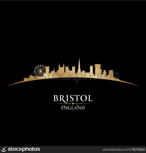 Bristol England city skyline silhouette. Vector illustration