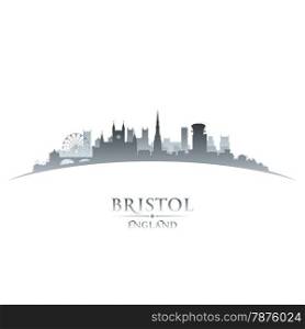 Bristol England city skyline silhouette. Vector illustration