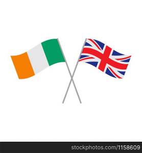 British and Irish flags vector isolated on white background