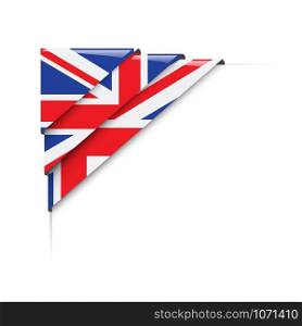 British corner. Vector label with flag