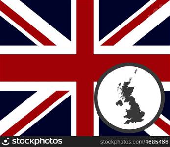 British flag and map