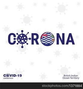 British Indian Ocean Territory Coronavirus Typography. COVID-19 country banner. Stay home, Stay Healthy. Take care of your own health