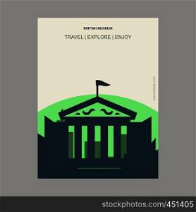 British Museum, UK Vintage Style Landmark Poster Template