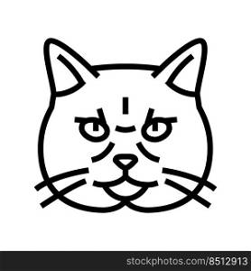 british shorthair cat cute pet line icon vector. british shorthair cat cute pet sign. isolated contour symbol black illustration. british shorthair cat cute pet line icon vector illustration