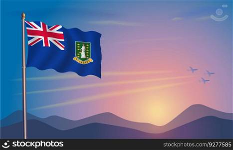 British virgin islands flag in the morning sun Vector Image