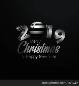 Brittany Flag 2019 Merry Christmas Typography. New Year Abstract Celebration background