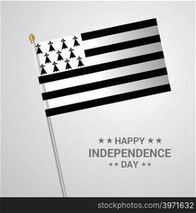 Brittany Independence day typographic design with flag vector