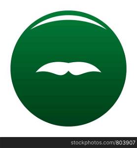 Broad mustache icon. Simple illustration of broad mustache vector icon for any design green. Broad mustache icon vector green