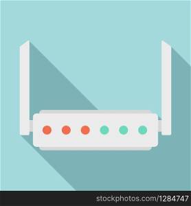 Broadband router icon. Flat illustration of broadband router vector icon for web design. Broadband router icon, flat style