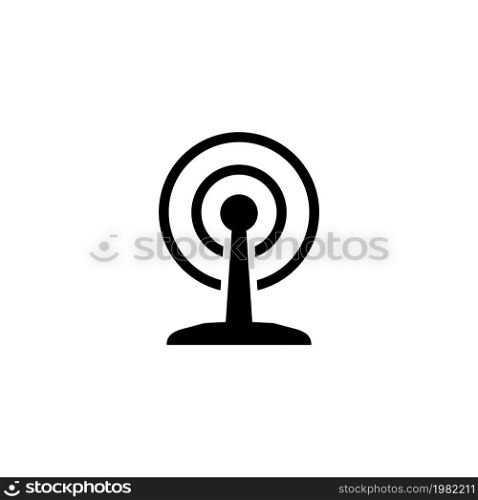 Broadcast Antenna. Flat Vector Icon. Simple black symbol on white background. Broadcast Antenna Flat Vector Icon