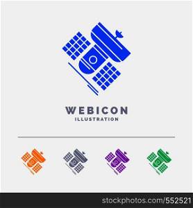 Broadcast, broadcasting, communication, satellite, telecommunication 5 Color Glyph Web Icon Template isolated on white. Vector illustration. Vector EPS10 Abstract Template background