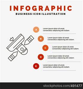 Broadcast, broadcasting, radio, satellite, transmitter Infographics Template for Website and Presentation. Line Gray icon with Orange infographic style vector illustration. Vector EPS10 Abstract Template background