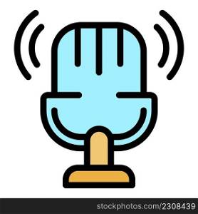 Broadcast icon. Outline broadcast vector icon color flat isolated. Broadcast icon color outline vector