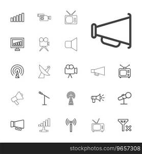 Broadcast icons Royalty Free Vector Image