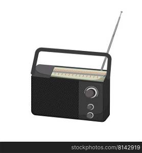 broadcast radio music cartoon. broadcast radio music sign. isolated symbol vector illustration. broadcast radio music cartoon vector illustration