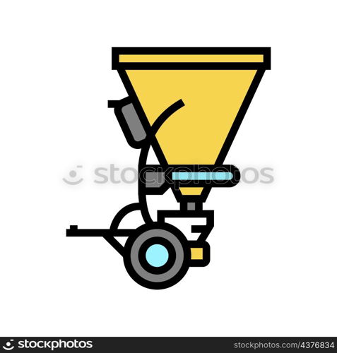 broadcast seeder farm equipment color icon vector. broadcast seeder farm equipment sign. isolated symbol illustration. broadcast seeder farm equipment color icon vector illustration