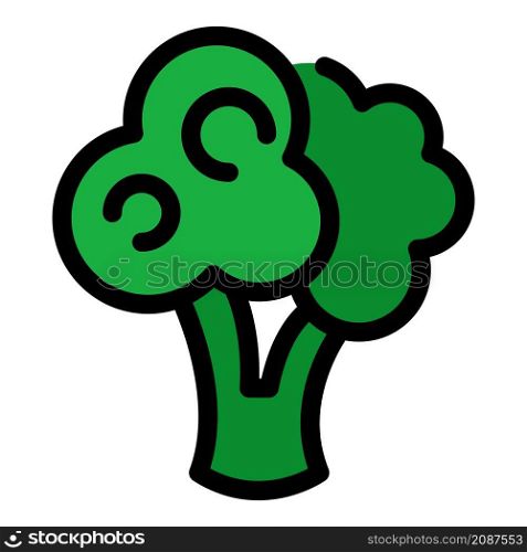 Broccoli cabbage icon. Outline broccoli cabbage vector icon color flat isolated. Broccoli cabbage icon color outline vector