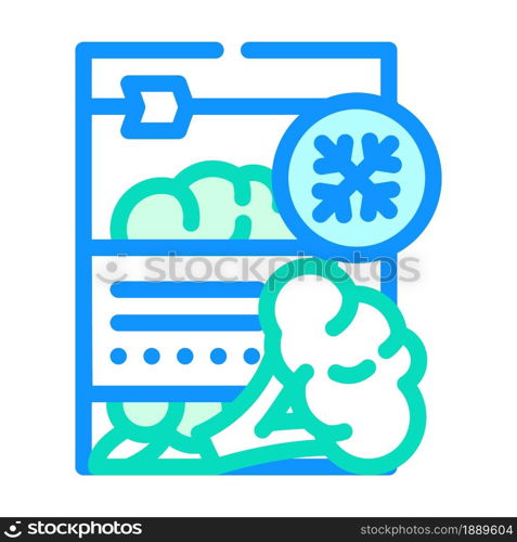 broccoli frozen vegetable color icon vector. broccoli frozen vegetable sign. isolated symbol illustration. broccoli frozen vegetable color icon vector illustration