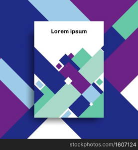 Brochure A4 size template design abstract geometric overlapping layer background, You can use for cover brochure, print ad, magazine, banner, presentation, flyer, poster, etc. Vector illustration