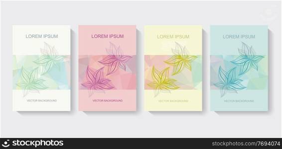 Brochure cover abstract floral design, vector template.
