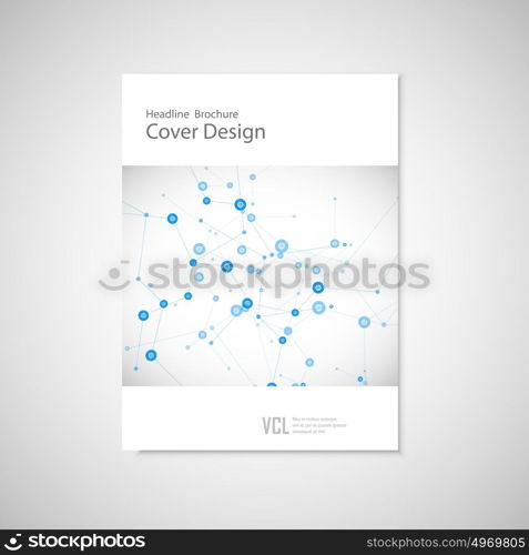 Brochure cover template for connect, network, healthcare, science