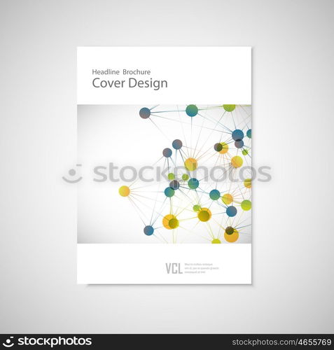 Brochure cover template for connect, network, healthcare, science and technology.