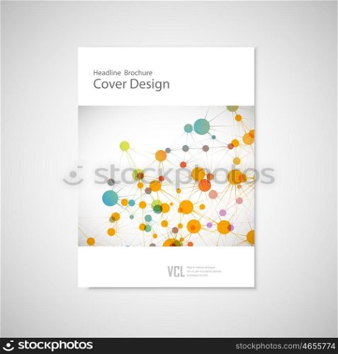 Brochure cover template for connect, network, healthcare, science and technology.