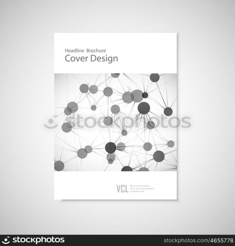 Brochure cover template for connect, network, healthcare, science and technology.