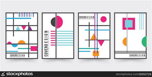 Brochure cover template set. Modern geometric covers for magazine, printing products, flyer, presentation, brochures or booklet. Vector illustration.. Brochure cover template set