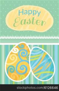 Brochure flyer layout easter card, easter postcard, easter egg, spring and happy easter holiday vector illustration