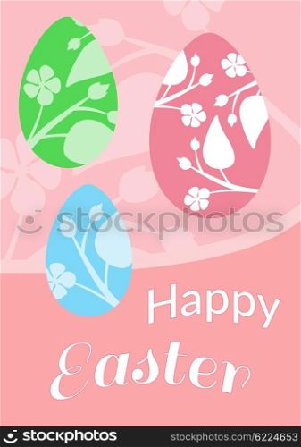 Brochure flyer layout easter card, easter postcard, easter egg, spring and happy easter holiday vector illustration