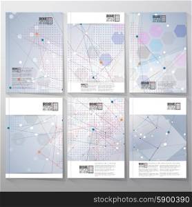 Brochure, flyer or reports with molecular structure for communication, template vector.