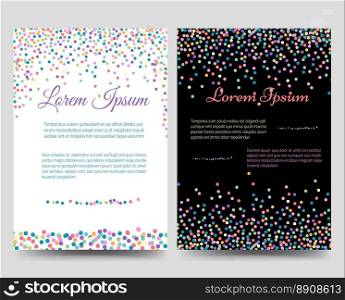 Brochure flyers template with colorful confetti. Brochure flyers template with colorful confetti vector illustration