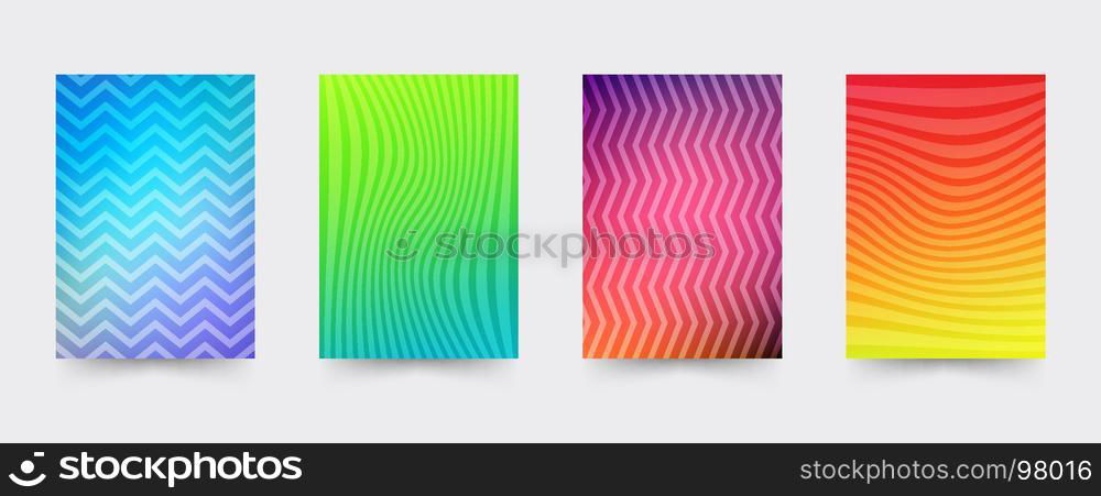 Brochure gradient cover template set. Brochure gradient cover template set. Abstract geometric covers for magazine, printing products, flyer, presentation, brochures or booklet. Vector illustration.