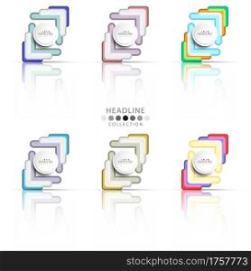 Brochure header colorful layout background template design collection. Brochure header layout template