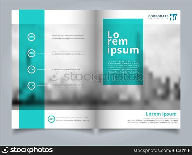 Brochure layout design template, Annual report, Leaflet, Advertising, poster, Magazine, Business for background, Empty copy space, Green color tone vector illustration artwork A4 size.
