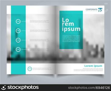 Brochure layout design template, Annual report, Leaflet, Advertising, poster, Magazine, Business for background, Empty copy space, Green color tone vector illustration artwork A4 size.