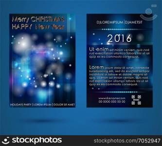 Brochure new year. Happy New Year and Merry Christmas brochure design. Template for poster, background, banner, flyer. Vector illustration