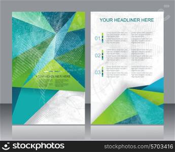 Brochure or Flyer design with abstract geometrical polygonal background