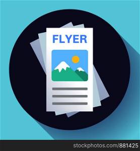 brochure or flyers icon vector illustration in flat style. brochure or flyer icon flat style vector illustration