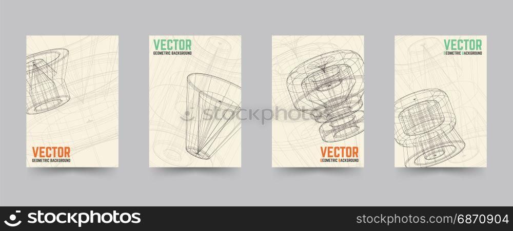 Brochure technology cover template set. Geometric background design cover for magazine, printing products, flyer, presentation, brochures or booklet. Vector illustration.. Brochure technology cover template set