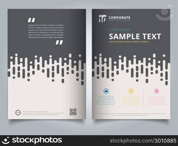 Brochure Template gray Rounded Lines Halftone Transition with icon and simple text. Business book cover design. Annual report, Magazine, Poster, Corporate Presentation, Portfolio, Flyer, Banner, Website.