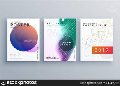 brochure templates set in minimal style for business presentation or magazine cover design in size A4